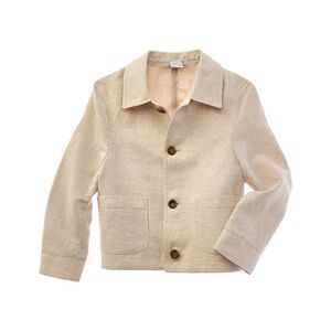 Pepa London Girls  Polo Collar Button Down Linen Jacket